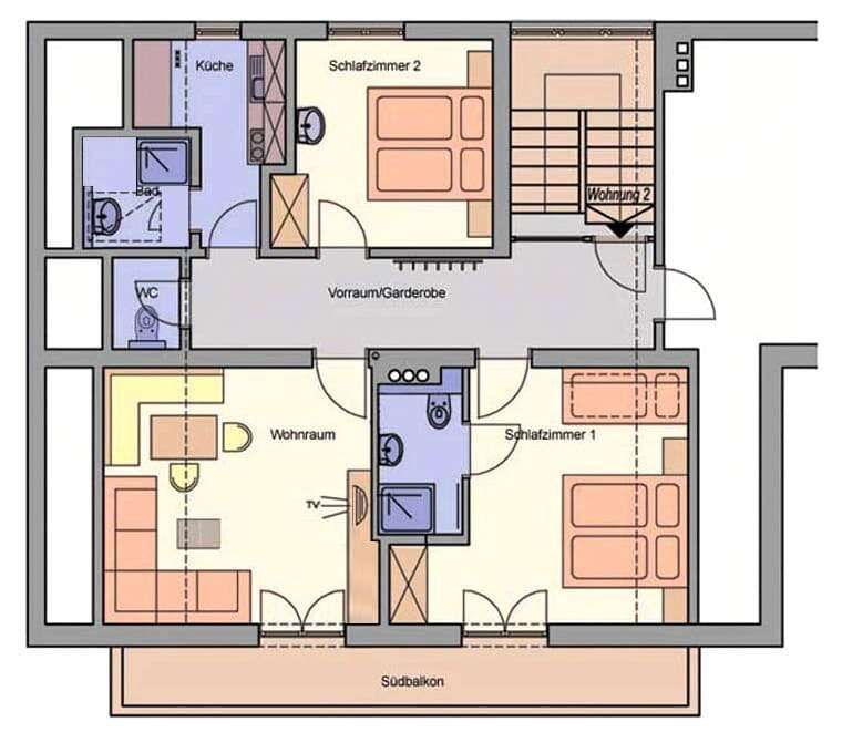 Floor plan apartment 2 house Schöneck Fiss